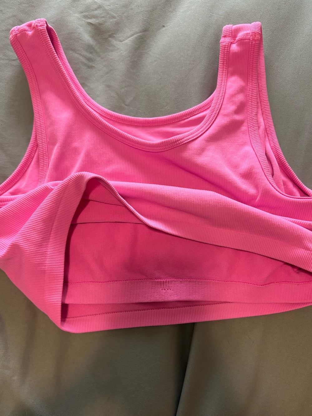 Aerie Pink Ribbed Scoop Neck Bralette - Picture 2 of 3